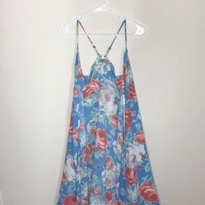 Olivaceous floral full length dress/cover up